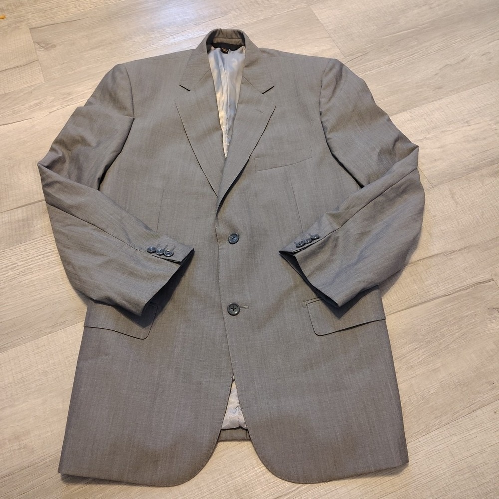 Baroni Couture Blazer Men's 44R‎ Brown Super 150s Single Breast Wool Jacket Coat